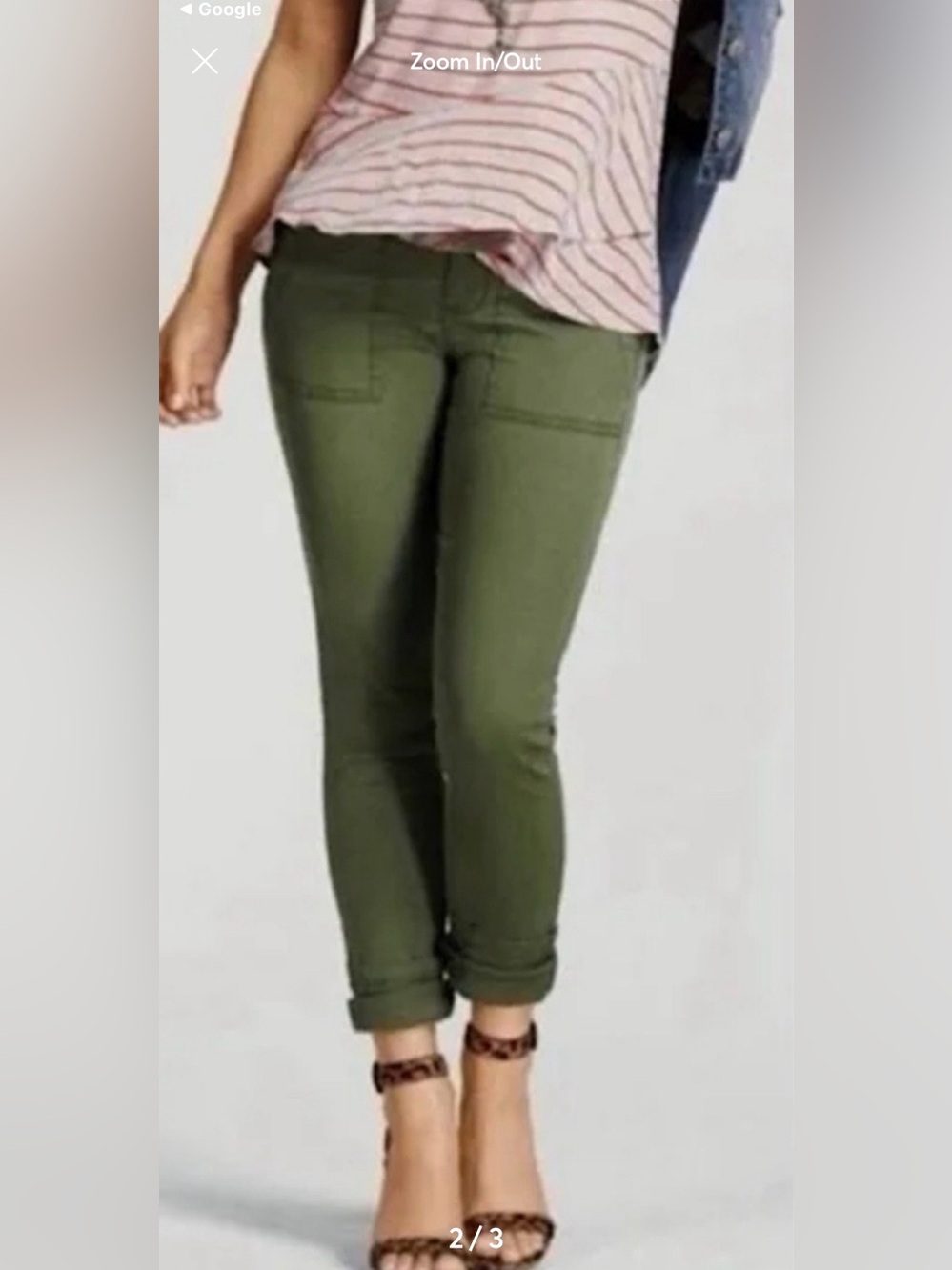 CAbi style 5315 the quest olive skinny corduroy pants-size 4 like new